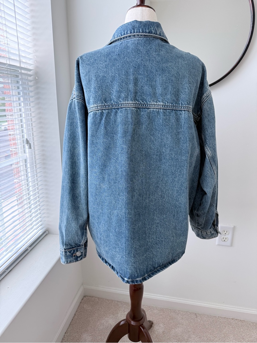 Oversized Blue Denim Shirt- Jacket/Shacket - Picture 2 of 10